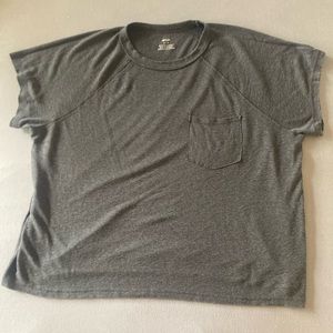 Aerie Grey Oversized T-Shirt with Pocket